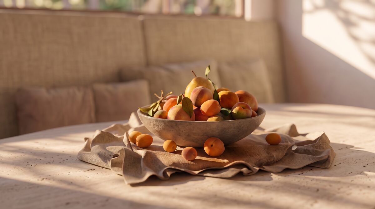Fruitschaal op de eettafel