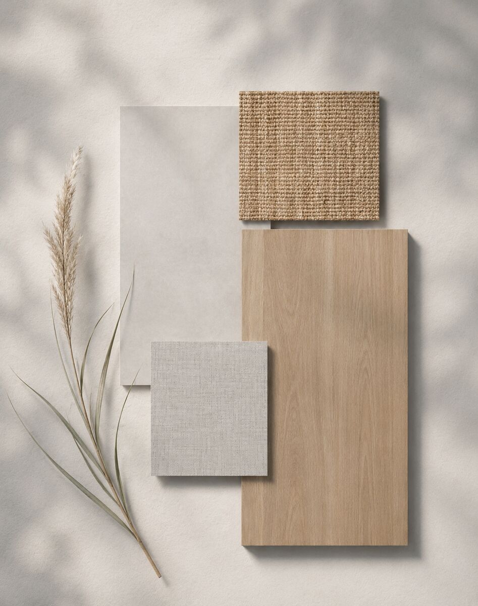 Stalen van hout, textiel en natuursteen